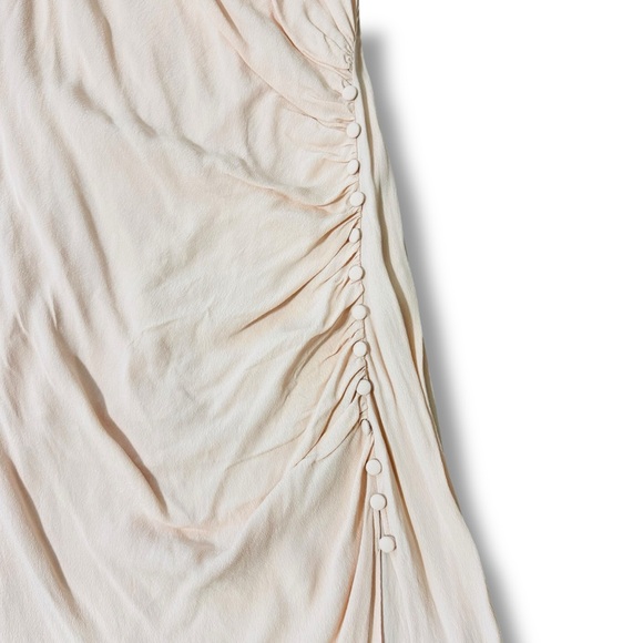 Free People Awaylee Pink Rose Gathered Button Front Maxi Dress Size Large - Picture 9 of 11